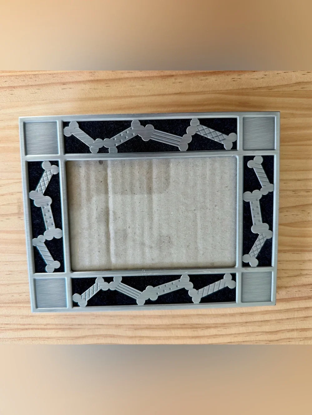 Metal Accent Photo Frame in Silver and Black